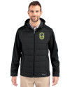 Nashville SC Cutter & Buck Evoke Hybrid Eco Softshell Recycled Full Zip Mens Big & Tall Hooded Jacket Black Front Thumbnail Image