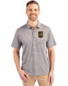 LAFC Cutter & Buck Forge Eco Heather Stripe Stretch Recycled Mens Polo Elemental Grey Heather Front Thumbnail Image