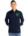 Seattle Sounders FC Cutter & Buck Roam Epic Versatility Recycled Quarter Zip Mens Pullover Navy Blue Front Thumbnail Image