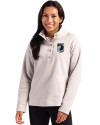 Minnesota United FC Cutter & Buck Hunts Point Eco Textured Fleece Recycled Womens Snap Pullover Polished Medium Gray Front Thumbnail Image