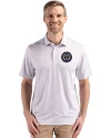 Philadelphia Union Cutter & Buck Pike Eco Flora Print Recycled Mens Big & Tall Polo Polished Medium Gray Front Thumbnail Image