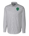Seattle Sounders FC Cutter & Buck Stretch Oxford Stripe Mens Long Sleeve Dress Shirt Charcoal Mannequin Thumbnail Image