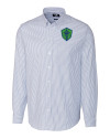 Seattle Sounders FC Cutter & Buck Stretch Oxford Stripe Mens Long Sleeve Dress Shirt French Blue Mannequin Thumbnail Image