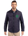 Seattle Sounders FC Cutter & Buck Rainier PrimaLoft® Mens Eco Insulated Quilted Shirt Jacket Dark Navy Front Thumbnail Image