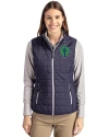 Seattle Sounders FC Cutter & Buck Rainier PrimaLoft® Womens Eco Insulated Full Zip Puffer Vest Dark Navy/Silver Front Thumbnail Image