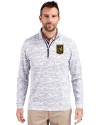 LAFC Cutter & Buck Traverse Stretch Eco Camo Print Quarter Zip Mens Pullover Charcoal Front Thumbnail Image