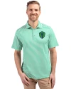 Seattle Sounders FC Cutter & Buck Virtue Eco Pique Stripe Recycled Mens Polo Kelly Green Front Thumbnail Image