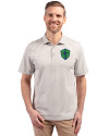 Seattle Sounders FC Cutter & Buck Virtue Eco Pique Stripe Recycled Mens Polo Polished Medium Gray Front Thumbnail Image
