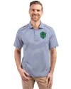 Seattle Sounders FC Cutter & Buck Virtue Eco Pique Stripe Recycled Mens Polo Tour Blue Front Thumbnail Image