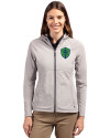 Seattle Sounders FC Cutter & Buck Adapt Eco Knit Hybrid Recycled Womens Full Zip Jacket Polished Medium Gray Front Thumbnail Image