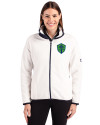 Seattle Sounders FC Cutter & Buck Cascade Eco Fleece Womens Full Zip Jacket Shell/Navy Blue Front Thumbnail Image