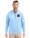 Philadelphia Union Cutter & Buck Adapt Eco Knit Heather Mens Quarter Zip Pullover Atlas Heather Front Thumbnail Image