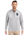 Minnesota United FC Cutter & Buck Adapt Eco Knit Heather Mens Quarter Zip Pullover Polished Heather Front Thumbnail Image