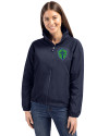 Seattle Sounders FC Cutter & Buck Charter Eco Recycled Womens Full-Zip Jacket Navy Blue Front Thumbnail Image