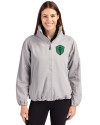 Seattle Sounders FC Cutter & Buck Charter Eco Recycled Womens Full-Zip Jacket Polished Medium Gray Front Thumbnail Image