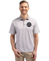Philadelphia Union Cutter & Buck Virtue Eco Pique Micro Stripe Recycled Mens Big & Tall Polo Polished/White Front Thumbnail Image