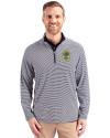 Nashville SC Cutter & Buck Virtue Eco Pique Micro Stripe Recycled Mens Quarter Zip Navy Blue/White Front Thumbnail Image