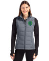 Seattle Sounders FC Cutter & Buck Evoke Hybrid Softshell Recycled Womens Full Zip Vest Elemental Grey Front Thumbnail Image