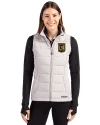 LAFC Cutter & Buck Evoke Hybrid Softshell Recycled Womens Full Zip Vest CONCRETE Front Thumbnail Image