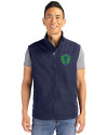 Seattle Sounders FC Cutter & Buck Charter Eco Recycled Mens Full-Zip Vest Navy Blue Front Thumbnail Image