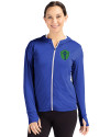 Seattle Sounders FC Cutter & Buck Daybreak Eco Recycled Womens Full Zip Hoodie Tour Blue Front Thumbnail Image