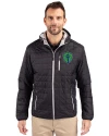 Seattle Sounders FC Cutter & Buck Rainier Primaloft Eco Mens Full Zip Hooded Jacket Black Front Thumbnail Image