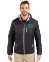 Seattle Sounders FC Cutter & Buck Rainier Primaloft Eco Mens Full Zip Hooded Jacket Black Front Thumbnail Image