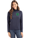 Seattle Sounders FC Cutter & Buck Coastline Epic Comfort Recycled Womens Funnel Neck Navy Blue Front Thumbnail Image
