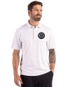 Philadelphia Union Cutter & Buck Forge Epic Confidence Fine Line Stripe Stretch Recycled Mens Polo White/Polished Front Thumbnail Image