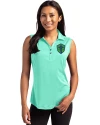 Seattle Sounders FC Cutter & Buck Forge Eco Stretch Recycled Womens Sleeveless Polo Fresh Mint Heather Front Thumbnail Image