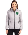 Seattle Sounders FC Cutter & Buck Rainier PrimaLoft®  Womens Eco Insulated Full Zip Puffer Jacket Polished Medium Gray Front Thumbnail Image