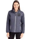 Philadelphia Union Cutter & Buck Rainier PrimaLoft®  Womens Eco Insulated Full Zip Puffer Jacket Anthracite Melange Front Thumbnail Image