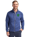 Seattle Sounders FC Cutter & Buck Mainsail Sweater-Knit Mens Full Zip Jacket Tour Blue Heather Front Thumbnail Image