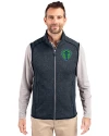 Seattle Sounders FC Cutter & Buck Mainsail Sweater-Knit Mens Full Zip Vest Liberty Navy Heather Front Thumbnail Image