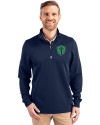Seattle Sounders FC Cutter & Buck Traverse Stretch Eco Quarter Zip Mens Pullover Liberty Navy Front Thumbnail Image
