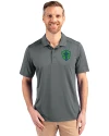 View image 4: Seattle Sounders FC Cutter & Buck Prospect Epic Confidence Recycled Textured Stretch Mens Big & Tall Polo Elemental Grey Front