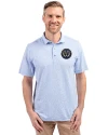 Philadelphia Union Cutter & Buck Virtue Eco Pique Botanical Print Recycled Mens Polo Atlas Light Blue Front Thumbnail Image