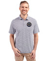 Philadelphia Union Cutter & Buck Virtue Eco Pique Botanical Print Recycled Mens Polo Navy Blue Front Thumbnail Image