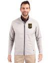 LAFC Cutter & Buck Adapt Eco Knit Hybrid Recycled Mens Full Zip Jacket Polished Medium Gray Front Thumbnail Image