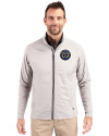 Philadelphia Union Cutter & Buck Adapt Eco Knit Hybrid Recycled Mens Full Zip Jacket Polished Medium Gray Front Thumbnail Image