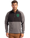 Seattle Sounders FC Cutter & Buck Adapt Eco Knit Hybrid Recycled Mens Quarter Zip Black Heather/Black Front Thumbnail Image