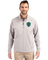 Seattle Sounders FC Cutter & Buck Adapt Eco Knit Hybrid Recycled Mens Quarter Zip Polished Medium Gray Front Thumbnail Image