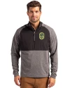 Nashville SC Cutter & Buck Adapt Eco Knit Hybrid Recycled Mens Quarter Zip Black Heather/Black Front Thumbnail Image