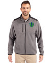 Seattle Sounders FC Cutter & Buck Cascade Eco Fleece Mens Full Zip Jacket Elemental Grey/Black Front Thumbnail Image