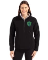 Seattle Sounders FC Cutter & Buck Cascade Eco Fleece Womens Pullover Jacket Black Front Thumbnail Image