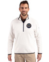 Philadelphia Union Cutter & Buck Cascade Eco Fleece Mens Quarter Zip Jacket Shell/Navy Blue Front Thumbnail Image