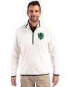 Seattle Sounders FC Cutter & Buck Cascade Eco Fleece Mens Quarter Zip Jacket Shell/Navy Blue Front Thumbnail Image