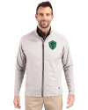 Seattle Sounders FC Cutter & Buck Adapt Eco Knit Hybrid Recycled Mens Big & Tall Full Zip Jacket Polished Medium Gray Front Thumbnail Image