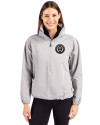 Philadelphia Union Cutter & Buck Charter Eco Recycled Womens Anorak Jacket Polished Medium Gray Front Thumbnail Image