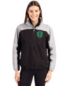 Seattle Sounders FC Cutter & Buck Charter Eco Recycled Womens Anorak Jacket Black/Polished Front Thumbnail Image